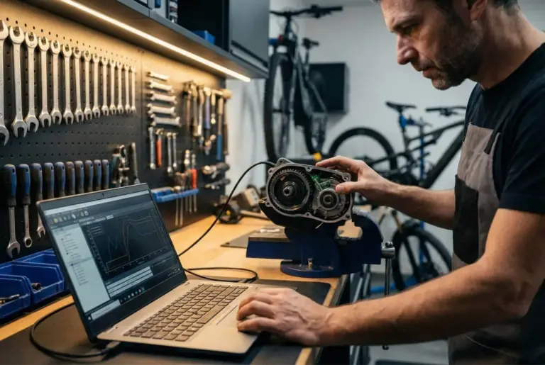 Schulung für Werkstatteffizienz: Markenübergreifende Fahrradtechnik, E-Bike Fehlerdiagnose und Optimierung von Werkstatt-Prozessen.